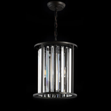 Bevin 12" Metal/Crystal LED Pendant - JONATHAN Y